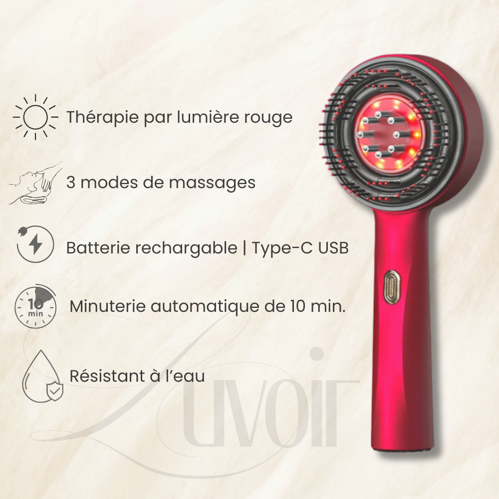 Brosse Stimulante Cuir Chevelu LED & Sérum