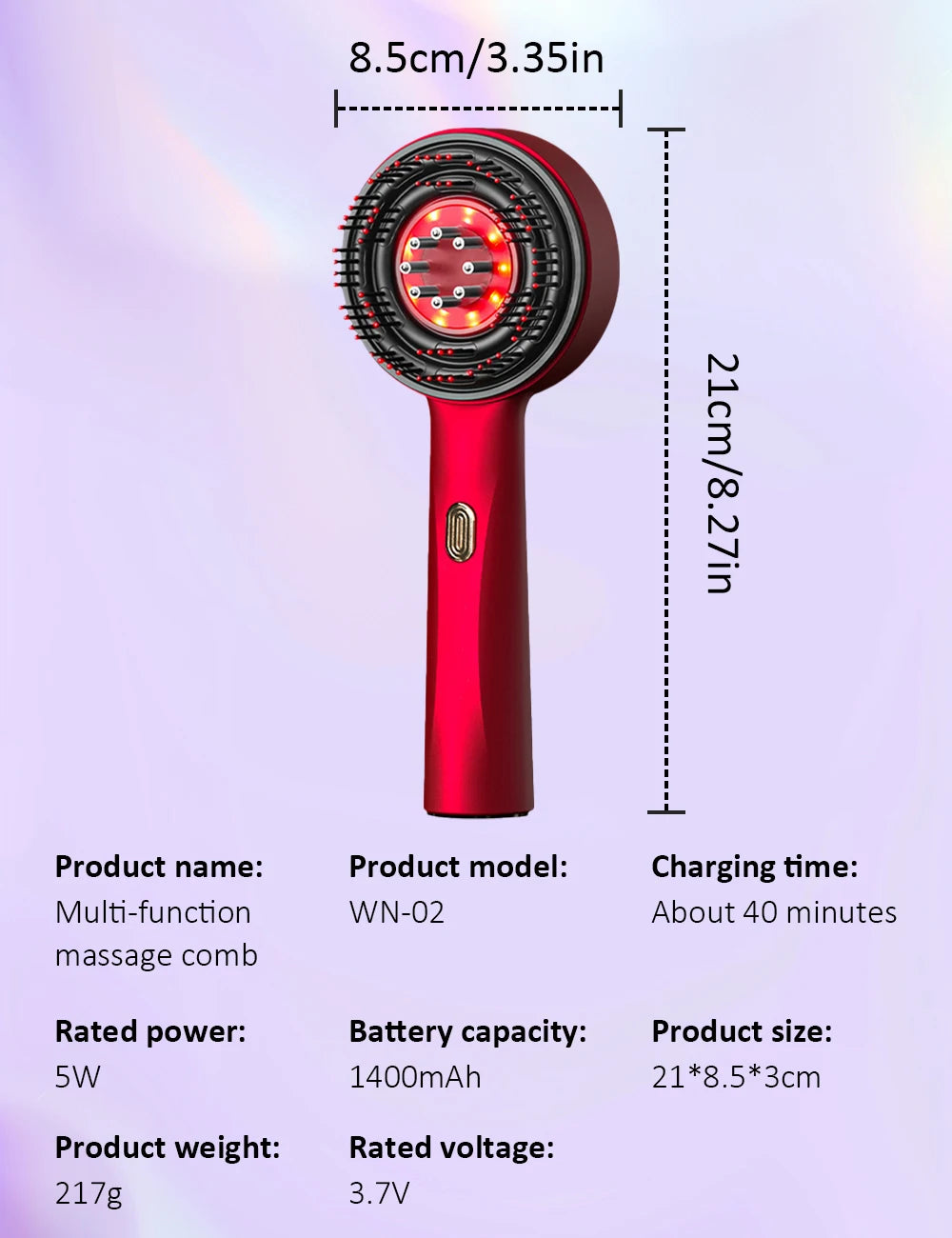 Brosse Stimulante Cuir Chevelu LED & Sérum