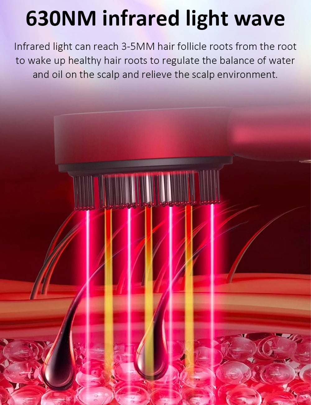Brosse Stimulante Cuir Chevelu LED & Sérum