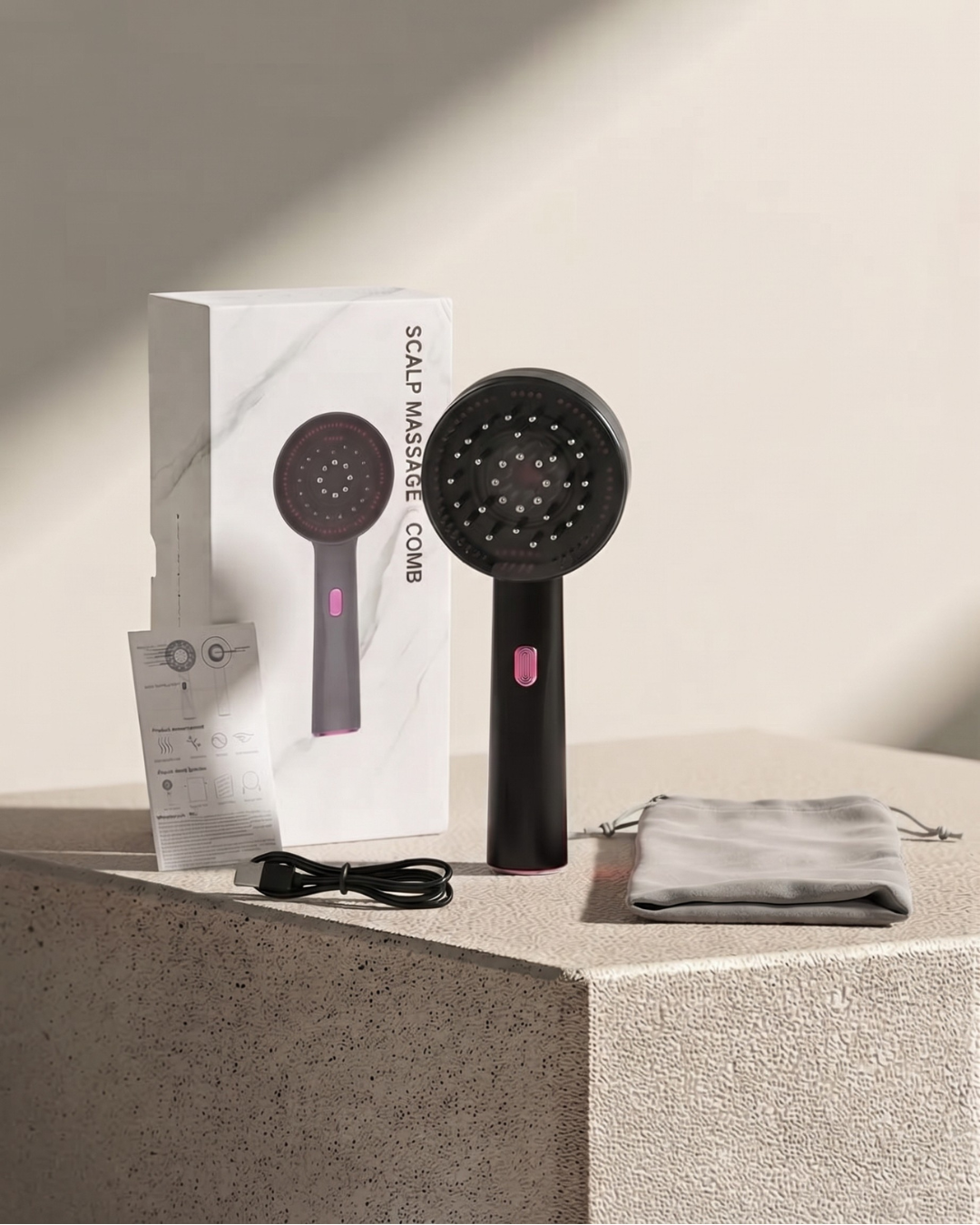 Brosse Stimulante Cuir Chevelu LED & Sérum